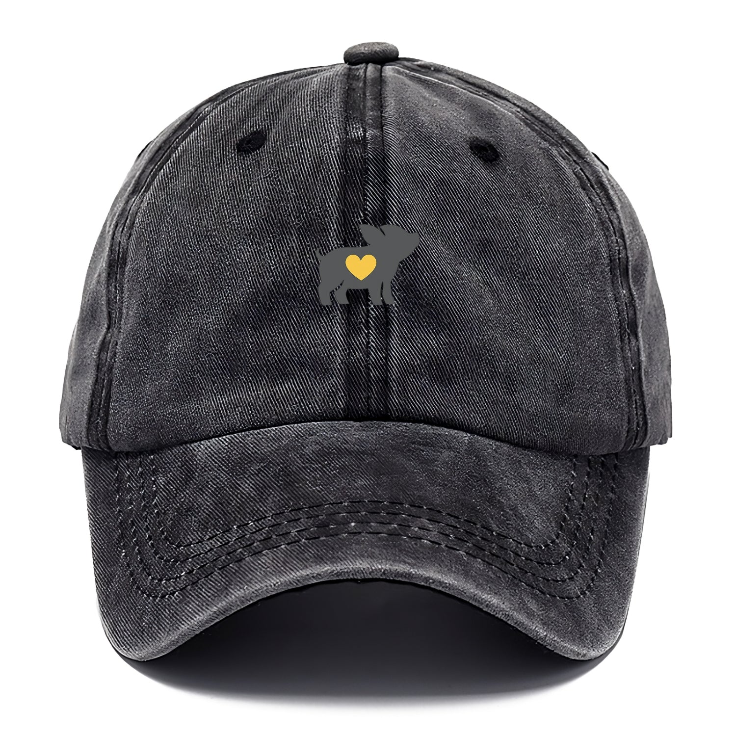SMALL BUT BRAVE | Tiny piglet silhouette | Big heart within | Courage despite size | - Classic Cap - Graphite