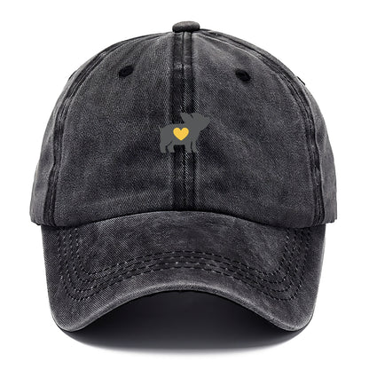 SMALL BUT BRAVE | Tiny piglet silhouette | Big heart within | Courage despite size | - Classic Cap - Graphite