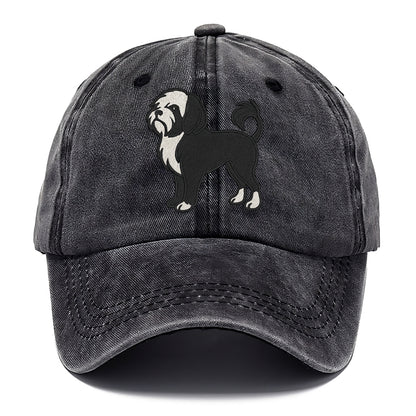Löwchen - Black and white lion trim embr - Classic Cap - Graphite