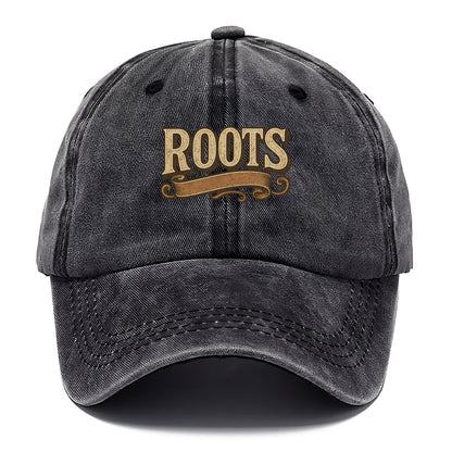 Bold typography design - "ROOTS" - where you come from, heritage - Classic Cap - Graphite