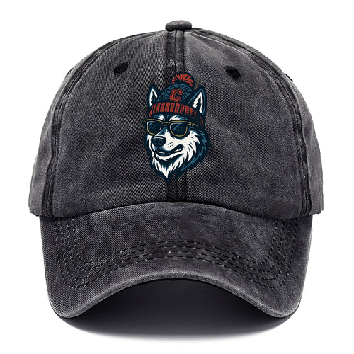 Storrs Husky wearing UConn beanie with C patch - Classic Cap