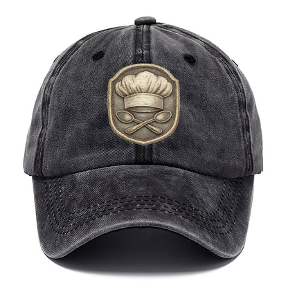 Embroidered patch design - COOKING CHEF HAT - toque blanche with crossed spoons in - Classic Cap - Graphite