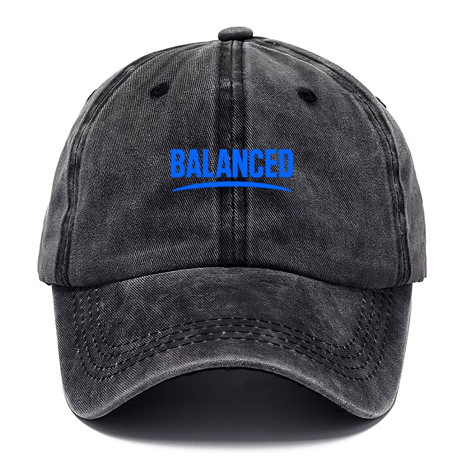 Bold typography design - "BALANCED" - harmony, equilibrium, centered life - Classic Cap - Graphite