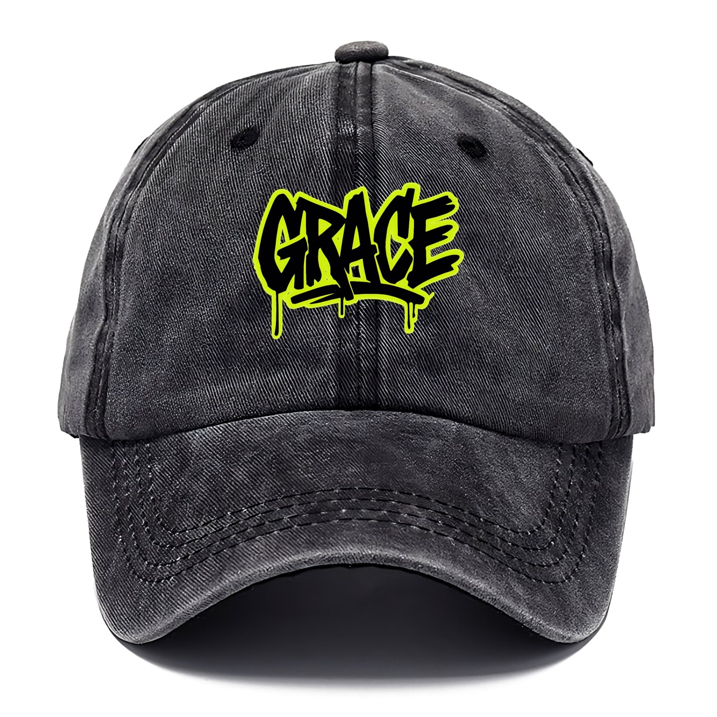 Bold typography design - "GRACE" - elegance under pressure, divine favor - Classic Cap - Graphite
