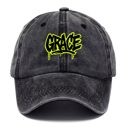 Bold typography design - "GRACE" - elegance under pressure, divine favor - Classic Cap - Graphite