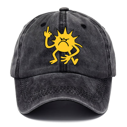 MORNINGS ARE PUNISHMENT | Grumpy sun with middle finger - Classic Cap - Graphite