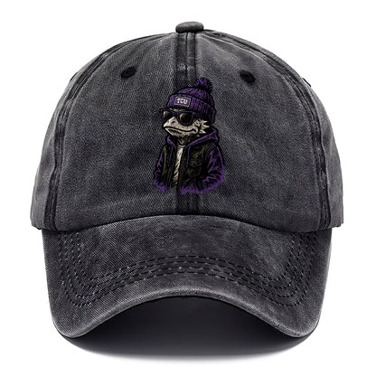Fort Worth Frog wearing TCU beanie with horned patch - Classic Cap - Graphite