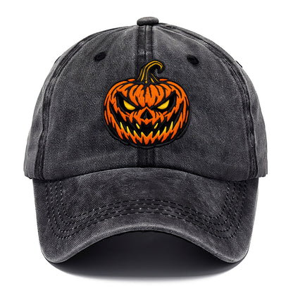 HALLOWEEN PUMPKIN - jack o lantern in orange and black , spooky - Classic Cap - Graphite