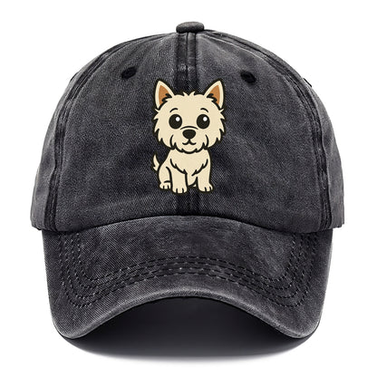 West Highland White Terrier - Alert standing pose - Classic Cap - Graphite