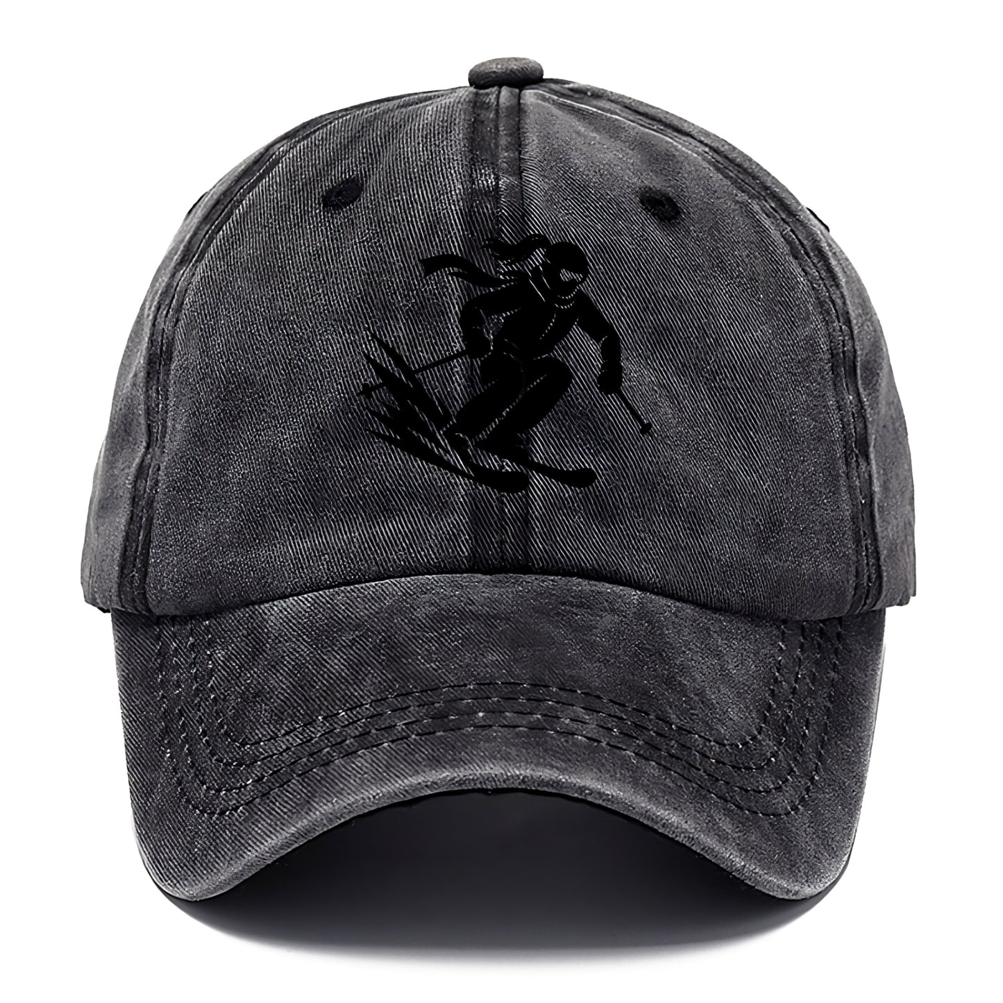 Skier carving down snowy slope - Classic Cap - Graphite