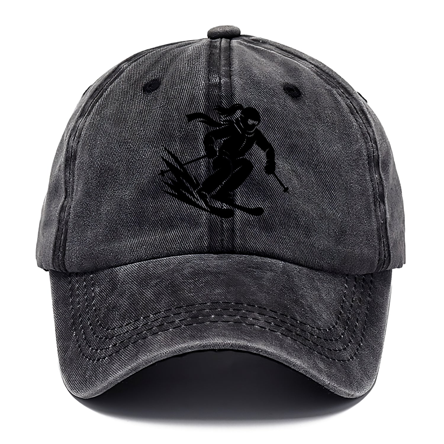 Skier carving down snowy slope - Classic Cap - Graphite