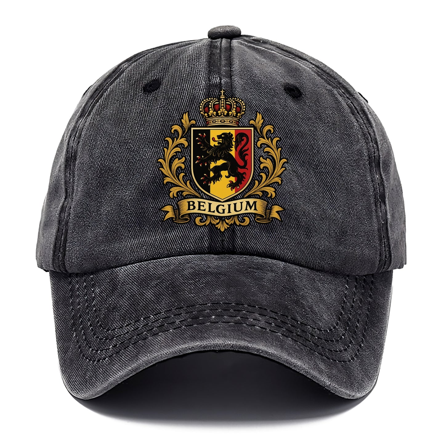 Belgium Lion Emblem (black Lion Rampant, Black/yellow/red Shield) Classic Cap - Graphite