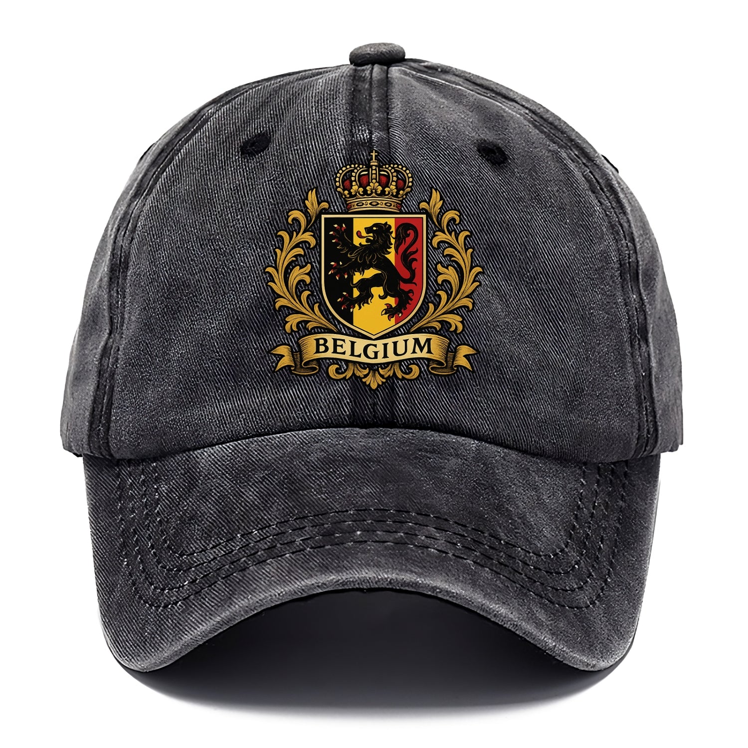 Belgium Lion Emblem (black Lion Rampant, Black/yellow/red Shield) Classic Cap - Graphite