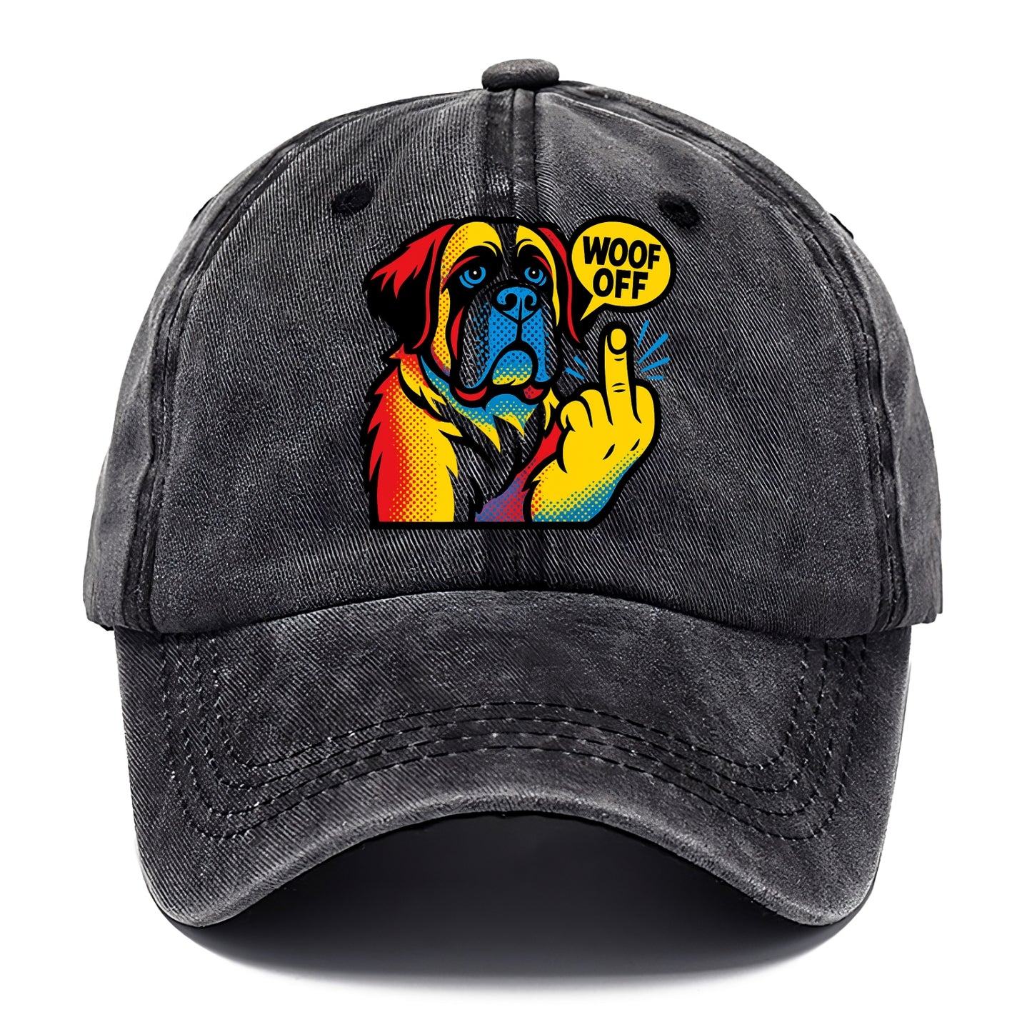 Saint Bernard with gentle giant face and droopy jowls, huge paw raised - Classic Cap - Graphite