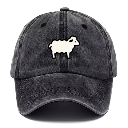 Sheep - White fluffy wool flat side profile - Classic Cap - Graphite