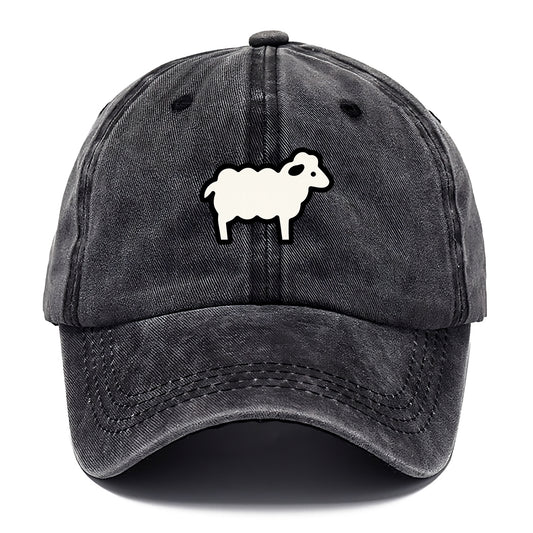 Sheep - White fluffy wool flat side profile - Classic Cap - Graphite