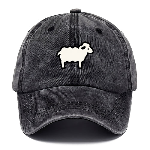 Sheep - White fluffy wool flat side profile - Classic Cap