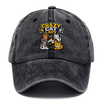 CRAZY CAT LADY - cat pile in multicolor , cat collector - Classic Cap - Graphite