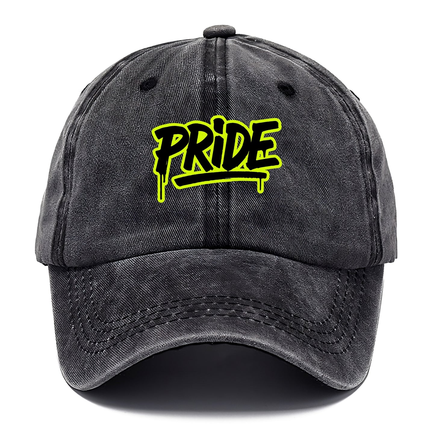 Bold typography design - "PRIDE" - dignified satisfaction, honor - Classic Cap - Graphite