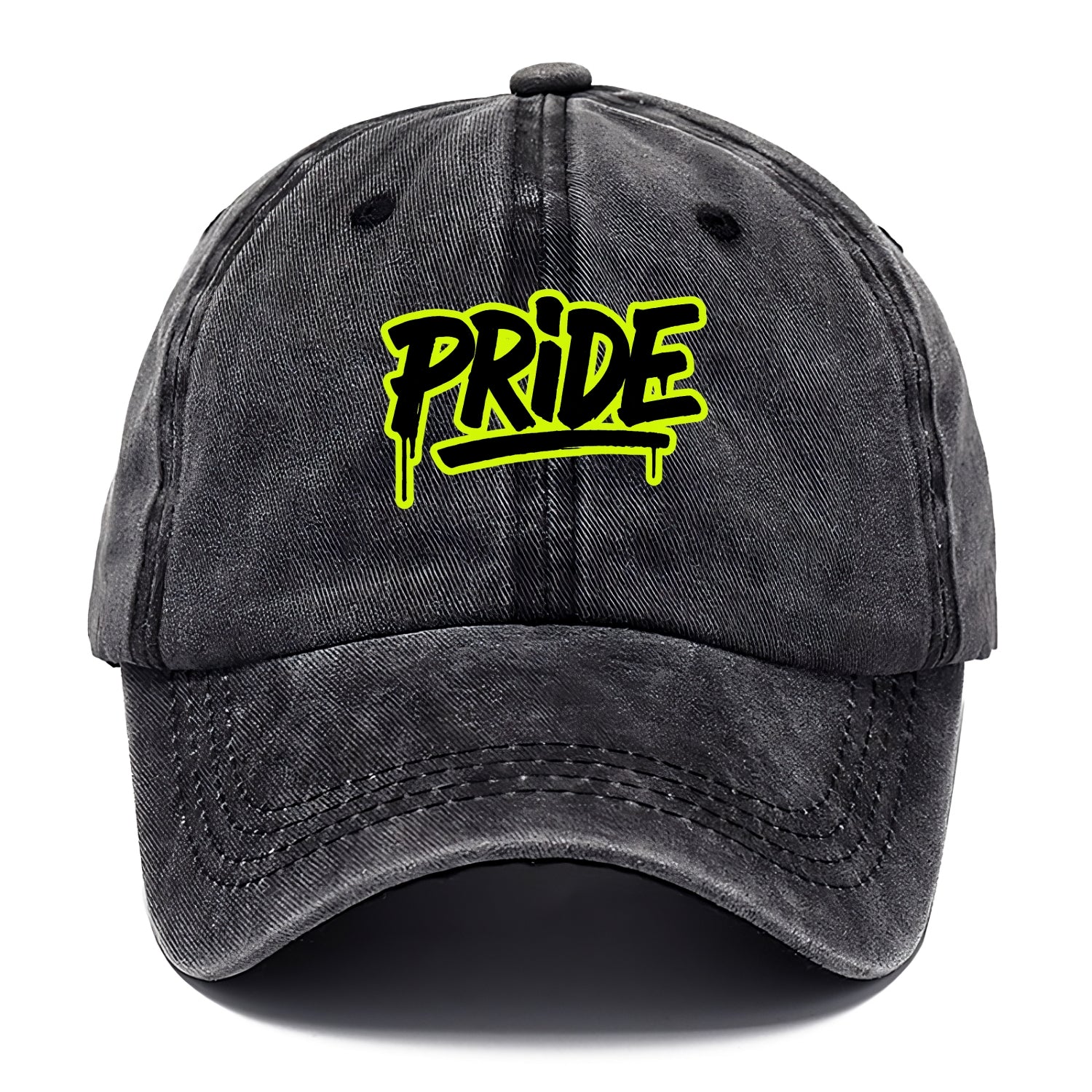 Bold typography design - "PRIDE" - dignified satisfaction, honor - Classic Cap - Graphite
