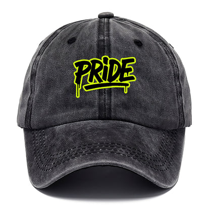 Bold typography design - "PRIDE" - dignified satisfaction, honor - Classic Cap - Graphite