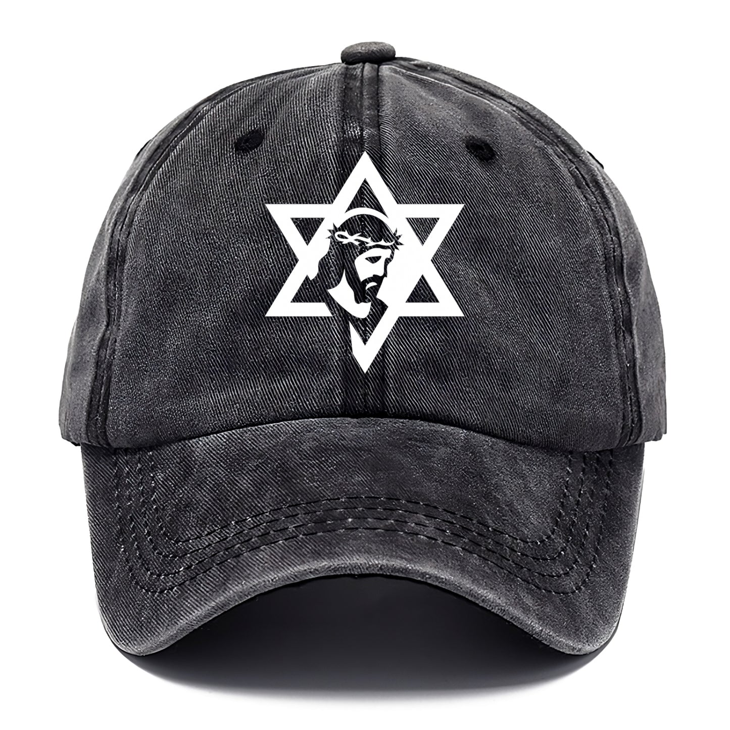Star of David - negative space forms two overlapping triangles with hidden meaning - Classic Cap - Graphite
