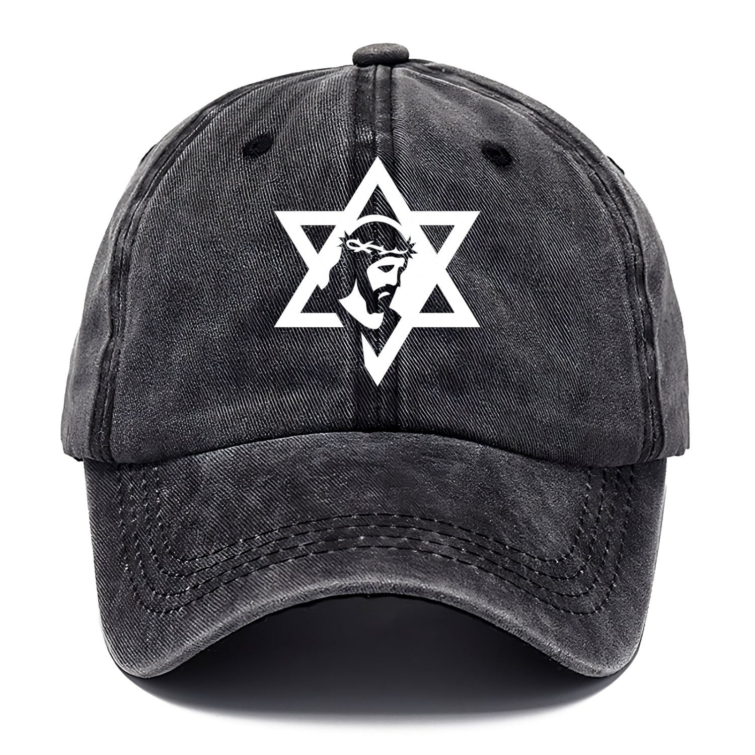 Star of David - negative space forms two overlapping triangles with hidden meaning - Classic Cap - Graphite