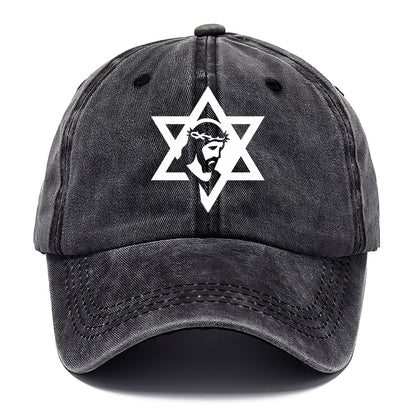 Star of David - negative space forms two overlapping triangles with hidden meaning - Classic Cap - Graphite