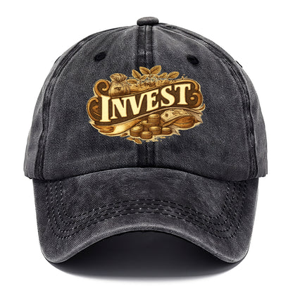 Bold typography design - "INVEST" - growing money, smart decisions - Classic Cap - Graphite