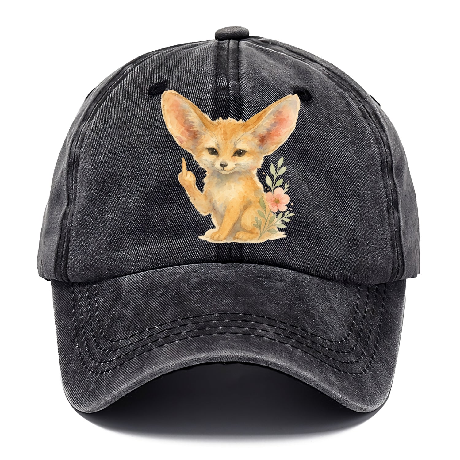 tiny fennec fox with oversized ears, one small paw raised in sass - Classic Cap - Graphite