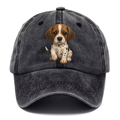 Baby Pointer Puppy - spotted coat, noble stance, alert eyes, front-facing, pointing - Classic Cap - Graphite