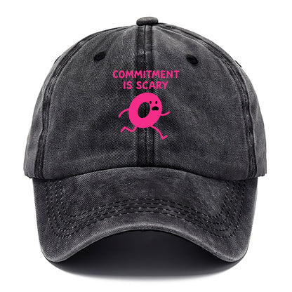 COMMITMENT IS SCARY | Terrified ring running away - Classic Cap - Graphite