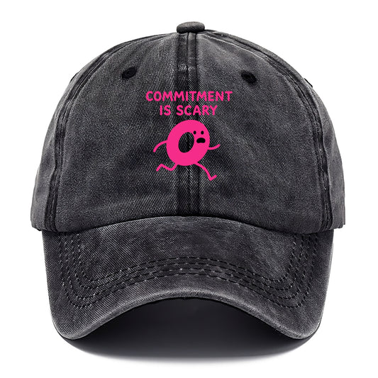 COMMITMENT IS SCARY | Terrified ring running away - Classic Cap - Graphite