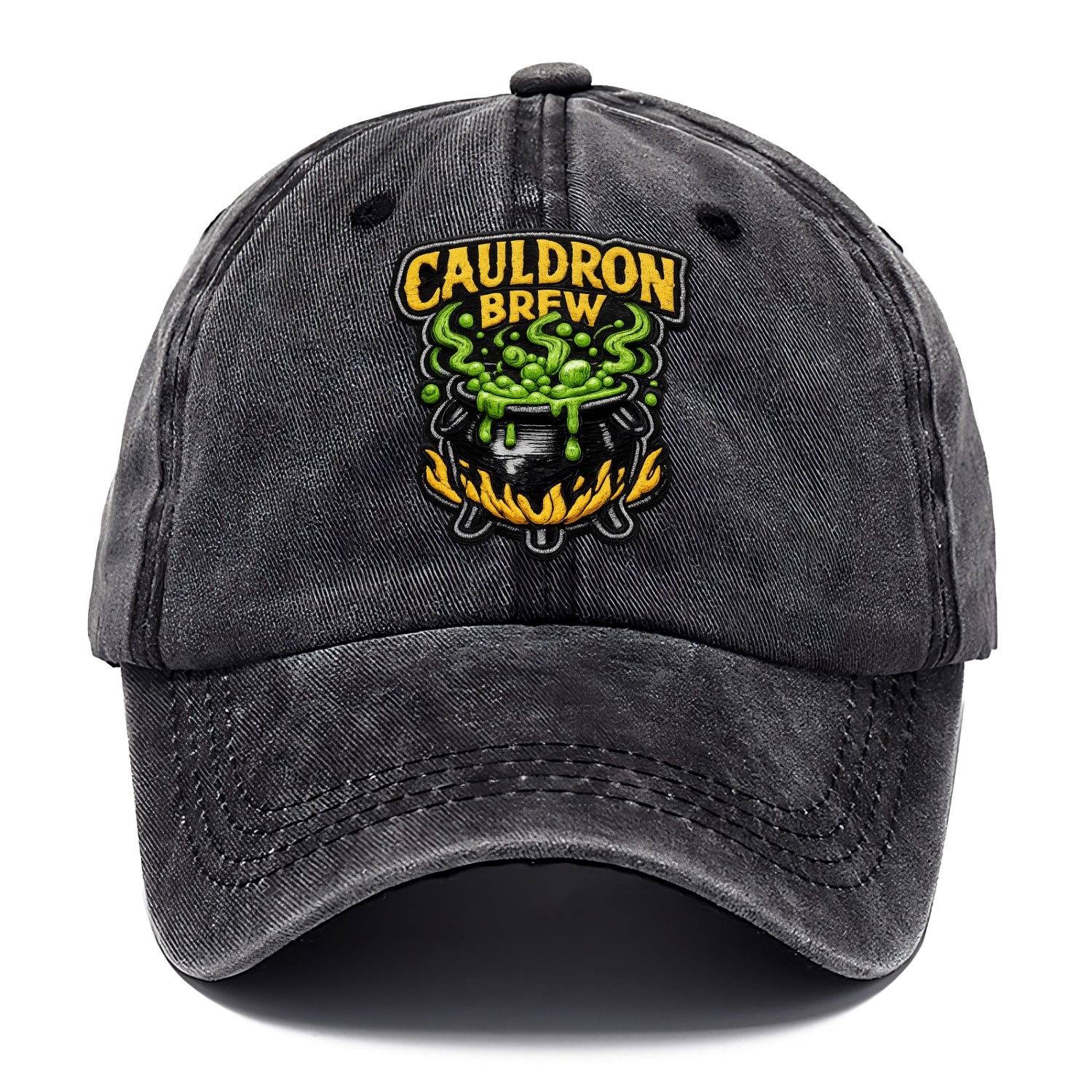 CAULDRON BREW - bubbling pot in black and green , witch craft - Classic Cap - Graphite