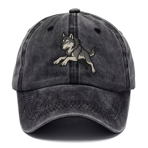 Wolf Leaping Action  - Classic Cap