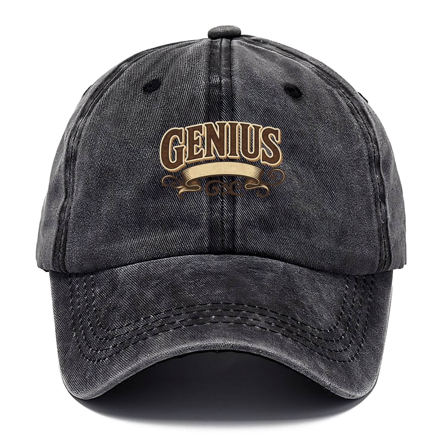 Bold typography design - "GENIUS" - exceptional intelligence, brilliance - Classic Cap - Graphite