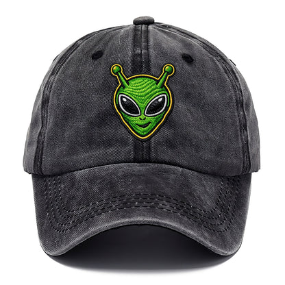 ALIEN MARTIAN - green alien with antenna in green , little green man - Classic Cap - Graphite