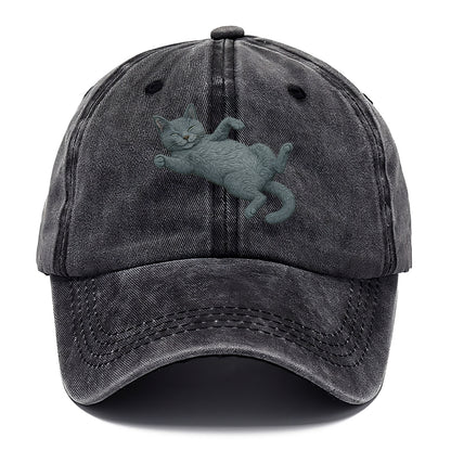 Russian Blue  fully relaxed sprawled out Classic Cap - Graphite