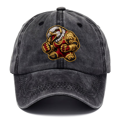 Embroidered patch design - WRESTLING EAGLE - fierce eagle with wrestling singlet in - Classic Cap - Graphite