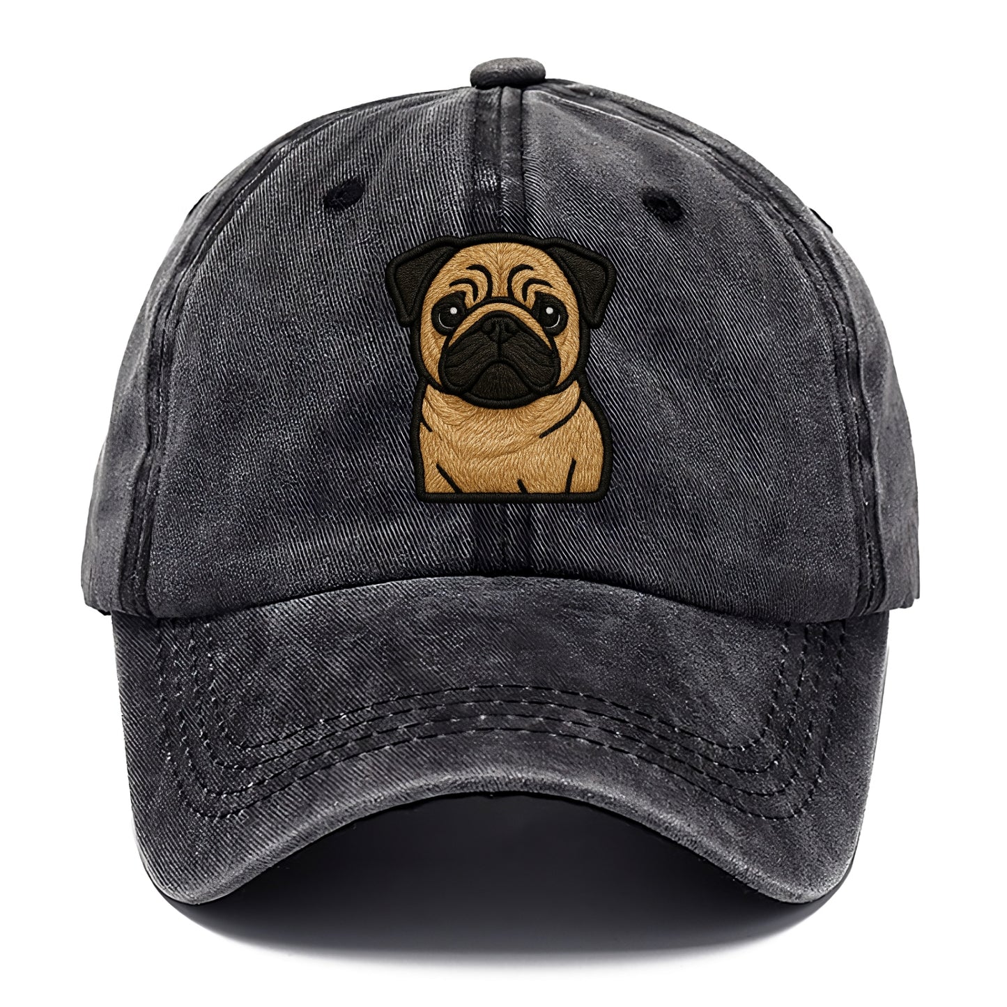 Pug - Contemporary wrinkled design with - Classic Cap - Graphite
