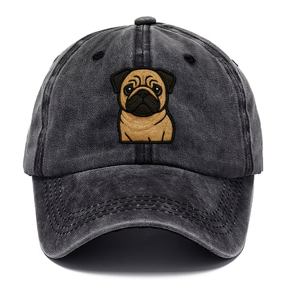 Pug - Contemporary wrinkled design with - Classic Cap - Graphite