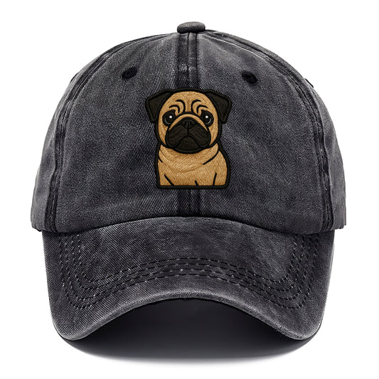 Pug - Contemporary wrinkled design with - Classic Cap - Graphite