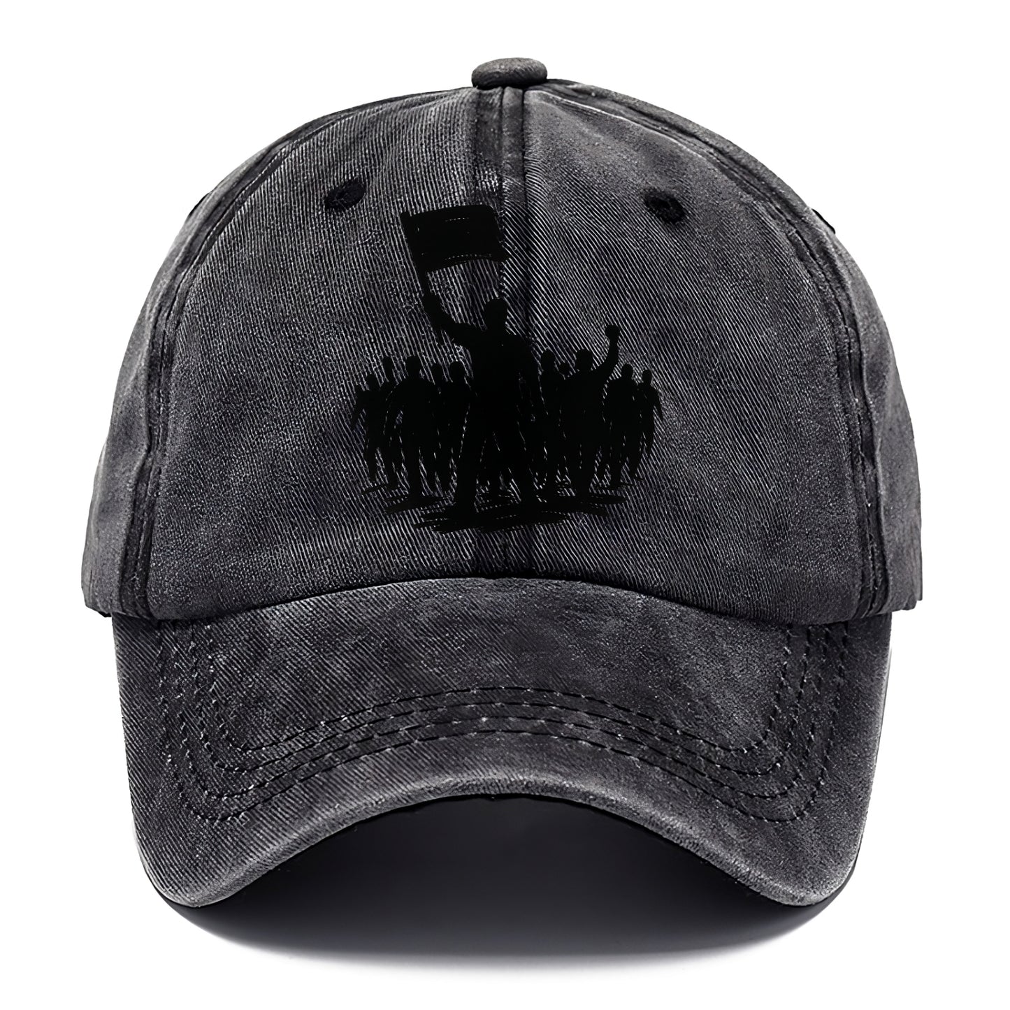 Crowd of protesters marching - solidarity movement ink painting - Classic Cap - Graphite