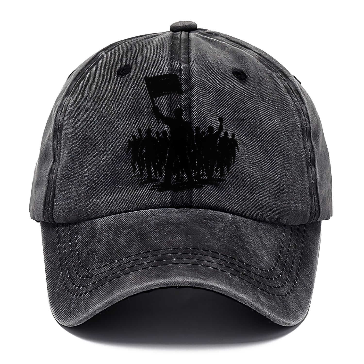Crowd of protesters marching - solidarity movement ink painting - Classic Cap - Graphite