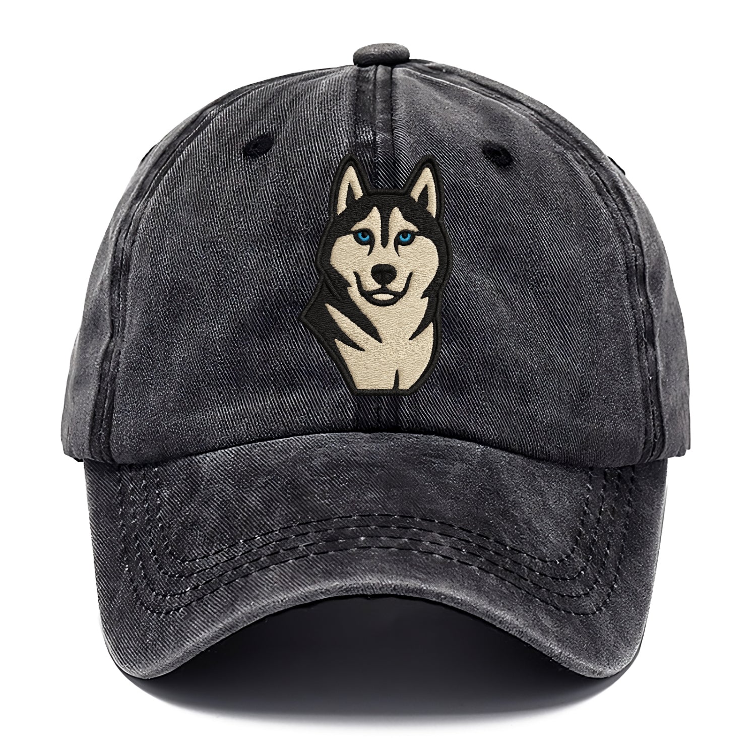 Husky - Blue eyes close-up portrait - Classic Cap - Graphite