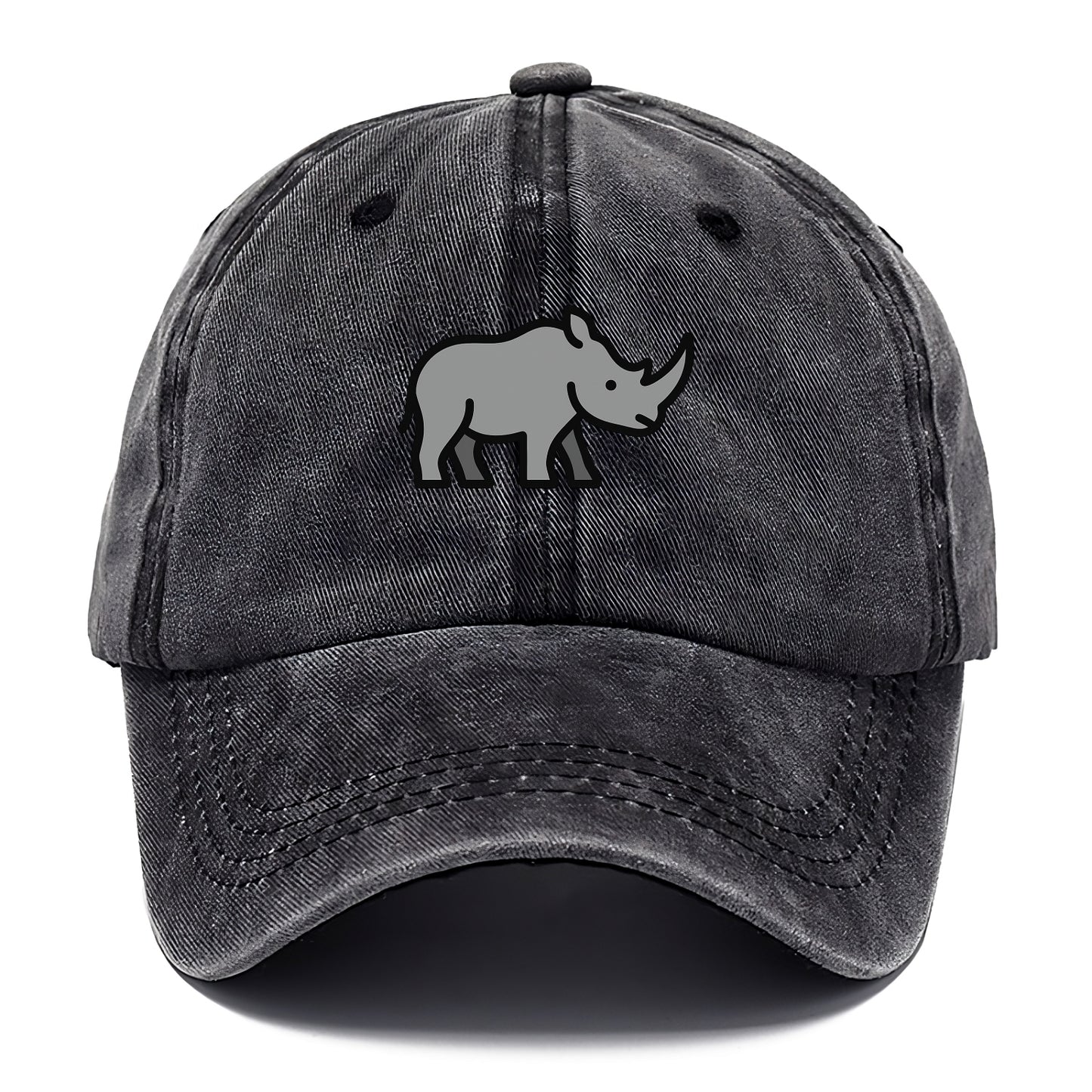 Rhinoceros - Gray with horn flat side profile - Classic Cap - Graphite