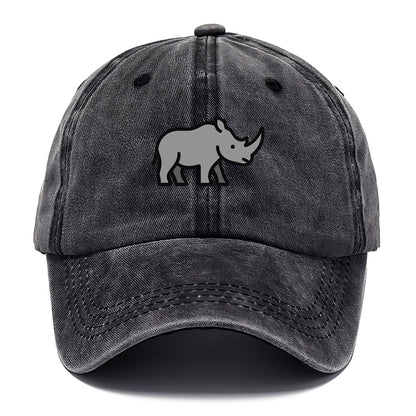 Rhinoceros - Gray with horn flat side profile - Classic Cap - Graphite