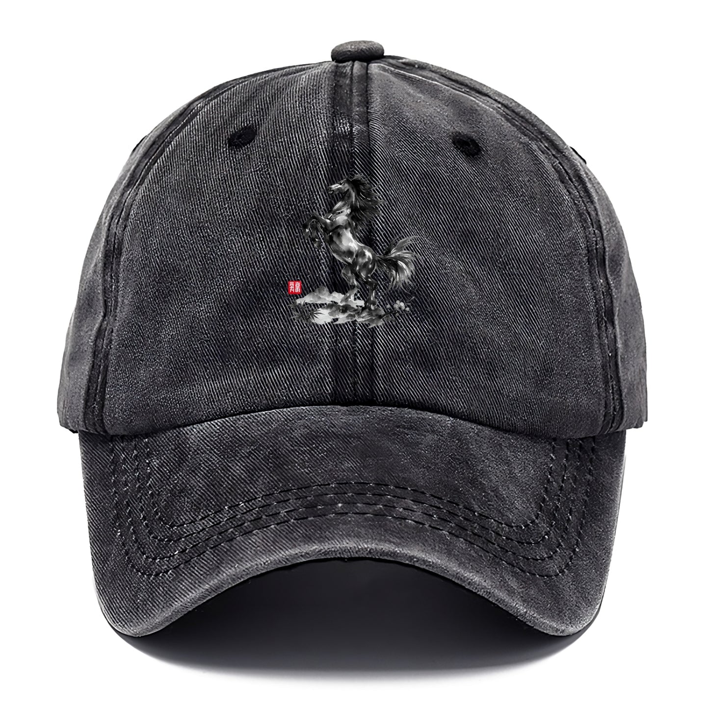 WILD STALLION | Powerful stallion rearing up | Windswept mane and tail | Mountain - Classic Cap - Graphite