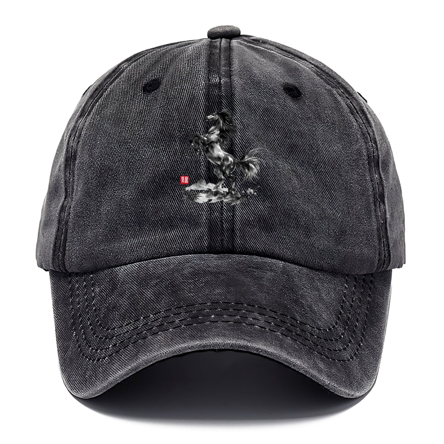 WILD STALLION | Powerful stallion rearing up | Windswept mane and tail | Mountain - Classic Cap - Graphite