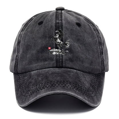 WILD STALLION | Powerful stallion rearing up | Windswept mane and tail | Mountain - Classic Cap - Graphite